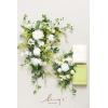 imageLings Moment Hanging Wedding Arch Flowers Kit Pack of 4 2pcs Arbor Artificial Flower Arrangement 1 Chiffon Drape Ceremony Reception Rose Backdrop White Faux Floral Outdoor Party DecorWhtwhite  Lily  Olive