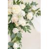 imageLings Moment Hanging Wedding Arch Flowers Kit Pack of 4 2pcs Arbor Artificial Flower Arrangement 1 Chiffon Drape Ceremony Reception Rose Backdrop White Faux Floral Outdoor Party DecorWhite