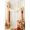 imageLings Moment Hanging Wedding Arch Flowers Kit Pack of 4 2pcs Arbor Artificial Flower Arrangement 1 Chiffon Drape Ceremony Reception Rose Backdrop White Faux Floral Outdoor Party DecorWhtwhite  Beige  Gold