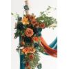 imageLings Moment Hanging Wedding Arch Flowers Kit Pack of 4 2pcs Arbor Artificial Flower Arrangement 1 Chiffon Drape Ceremony Reception Rose Backdrop White Faux Floral Outdoor Party DecorOrdark Teal  Burnt Orange