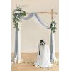 imageLings Moment Hanging Wedding Arch Flowers Kit Pack of 4 2pcs Arbor Artificial Flower Arrangement 1 Chiffon Drape Ceremony Reception Rose Backdrop White Faux Floral Outdoor Party DecorBludusty Blue  Navy