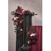 imageLings Moment Hanging Wedding Arch Flowers Kit Pack of 4 2pcs Arbor Artificial Flower Arrangement 1 Chiffon Drape Ceremony Reception Rose Backdrop White Faux Floral Outdoor Party DecorBlkblack  Burgundy