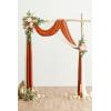imageLings Moment Hanging Wedding Arch Flowers Kit Pack of 4 2pcs Arbor Artificial Flower Arrangement 1 Chiffon Drape Ceremony Reception Rose Backdrop White Faux Floral Outdoor Party DecorSunset Terracotta New