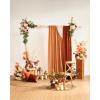 imageLings Moment Hanging Wedding Arch Flowers Kit Pack of 4 2pcs Arbor Artificial Flower Arrangement 1 Chiffon Drape Ceremony Reception Rose Backdrop White Faux Floral Outdoor Party DecorSunset Terracotta New