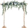 imageLings Moment 65FT Backdrop Floral Garland Artificial Wedding Arch Flowers Sage Green Decor Pink Ceremony Reception Hanging Eucalyptus Rose Arbor Arrangement Outdoor Party Swag Home DecorationsBludusty Blue  Navy