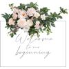 imageLings Moment Fall Wedding Floral Swag Welcome Sign Artificial Flowers Backdrop Garland Terracotta Orange For Ceremony Reception Wall Easel Home Decoration Entryway Faux Outdoor Board Head Table DecorBlush  Creamnot Included Sign