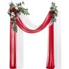 imageLings Moment Hanging Wedding Arch Flowers Kit Pack of 4 2pcs Arbor Artificial Flower Arrangement 1 Chiffon Drape Ceremony Reception Rose Backdrop White Faux Floral Outdoor Party DecorRedchampagne Christmas