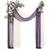 imageLings Moment Hanging Wedding Arch Flowers Kit Pack of 4 2pcs Arbor Artificial Flower Arrangement 1 Chiffon Drape Ceremony Reception Rose Backdrop White Faux Floral Outdoor Party DecorPrpllilac  Gold