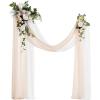 imageLings Moment Hanging Wedding Arch Flowers Kit Pack of 4 2pcs Arbor Artificial Flower Arrangement 1 Chiffon Drape Ceremony Reception Rose Backdrop White Faux Floral Outdoor Party DecorWhtgold Champagne Christmas