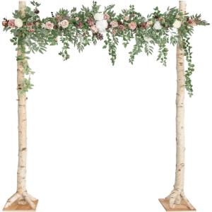 imageLings Moment 65FT Backdrop Floral Garland Artificial Wedding Arch Flowers Sage Green Decor Pink Ceremony Reception Hanging Eucalyptus Rose Arbor Arrangement Outdoor Party Swag Home DecorationsPkdusty Rose  Mauve