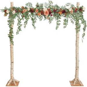 imageLings Moment 65FT Backdrop Floral Garland Artificial Wedding Arch Flowers Sage Green Decor Pink Ceremony Reception Hanging Eucalyptus Rose Arbor Arrangement Outdoor Party Swag Home DecorationsOrterracotta  Orange