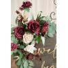 imageLings Moment 2pcs Wedding Artificial Sign Flower Swags Arch Floral Garlands Decorations Marsala Blush Pink for Ceremony Party Reception Entrance Welcome Easel Door Decor Wall Home Entryway Outdoor