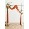 imageLings Moment Hanging Wedding Arch Flowers Aisle Pew Flowers Sign Flower Swag Decorations Package for Ceremony Reception Sunset Terracotta Wedding Floral Arrangement Hanging Fabric Party Backdrop