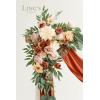 imageLings Moment Hanging Wedding Arch Flowers Aisle Pew Flowers Sign Flower Swag Decorations Package for Ceremony Reception Sunset Terracotta Wedding Floral Arrangement Hanging Fabric Party Backdrop