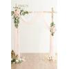 imageLings Moment Hanging Wedding Arch Flowers and Wedding Aisle Pew Flowers Decorations Package for Ceremony Reception Blush ampamp Cream Wedding Floral Arrangement Hanging Fabric Party Backdrop