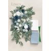 imageLings Moment Hanging Wedding Arch Flowers and Wedding Aisle Pew Flowers Decorations Package for Ceremony Reception Dusty Blue ampamp Navy Wedding Floral Arrangement Hanging Fabric Party Backdrop