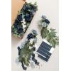 imageLings Moment Hanging Wedding Arch Flowers and Wedding Aisle Pew Flowers Decorations Package for Ceremony Reception Dusty Blue ampamp Navy Wedding Floral Arrangement Hanging Fabric Party Backdrop