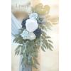 imageLings Moment Hanging Wedding Arch Flowers and Wedding Aisle Pew Flowers Decorations Package for Ceremony Reception Dusty Blue ampamp Navy Wedding Floral Arrangement Hanging Fabric Party Backdrop