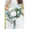 imageLings Moment White Green Bridal Bouquet for Bride White Green Wedding Bouquets for Bride 15 Inch Bride Bouquets for Wedding Artificial Flowers BouquetsBludusty Blue