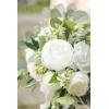 imageLings Moment White Green Bridal Bouquet for Bride White Green Wedding Bouquets for Bride 15 Inch Bride Bouquets for Wedding Artificial Flowers BouquetsWhtnatural Whites