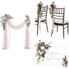 imageLings Moment Hanging Wedding Arch Flowers Aisle Pew Flowers Sign Flower Swag Decorations Package for Ceremony Reception Dusty Rose ampamp Mauve Wedding Floral Arrangement Hanging Fabric Party Backdrop