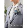 imageLings Moment Boutonniere for Men 6pcs Groom Groomsmen Boutonniere Artificial Flowers for Wedding DecorPromHomecoming etcBlush PinkBlublue