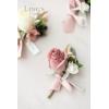 imageLings Moment Boutonniere for Men 6pcs Groom Groomsmen Boutonniere Artificial Flowers for Wedding DecorPromHomecoming etcBlush PinkPkdusty Rose  Mauve