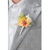 imageLings Moment Boutonniere for Men 6pcs Groom Groomsmen Boutonniere Artificial Flowers for Wedding DecorPromHomecoming etcBlush PinkSunsunflower  Yellow