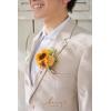 imageLings Moment Boutonniere for Men 6pcs Groom Groomsmen Boutonniere Artificial Flowers for Wedding DecorPromHomecoming etcBlush PinkSunsunflower  Yellow