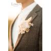 imageLings Moment Boutonniere for Men 6pcs Groom Groomsmen Boutonniere Artificial Flowers for Wedding DecorPromHomecoming etcBlush PinkWhtwhite  Nude