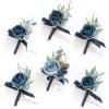 imageLings Moment Boutonniere for Men 6pcs Groom Groomsmen Boutonniere Artificial Flowers for Wedding DecorPromHomecoming etcBlush PinkBlublue