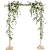 imageLings Moment Wedding Arch Flowers with Hanging Vines Emerald ampamp Tawny Beige Set of 2 for Wedding Ceremony Reception Wall Decorations Not Include ArchEmerald Green