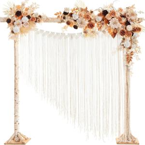 imageLings Moment Hanging Artificial Wedding Arch Flowers Orange Floral Arrangements with Tassel Sequins Rose Ceremony Arbor Reception Backdrop Decorations Outdoor Swag Garland Garden Decor