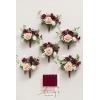 imageLings Moment Artificial Flowers Dusty Rose ampamp Burgundy Bridesmaid Bouquet Set of 6 Wedding Flowers Bouquets for Bridesmaids 7 Inch Bridal Bouquets for Bridesmaids Wedding Ceremony etcRedmarsala  Blush