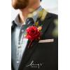 imageLings Moment Boutonniere for Men 6pcs Groom Groomsmen Boutonniere Artificial Flowers for Wedding DecorPromHomecomingetcBrownRedburgundy  Red