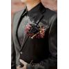 imageLings Moment Single Pocket Boutonniere for Man Groom Artificial Flowers for Wedding DecorPromHomecomingGraduation etcGlowing Cream BlushBlkblack  Gothic Burgundy