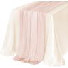 imageLings Moment Sheer Chiffon Like Tablecloth ampamp Red Table Runner Set for 46ft Long Table for Wedding Reception HeadSweetheart Table 9x11ft Red ampamp White9ft x 11ft
