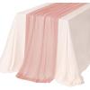 imageLings Moment Sheer Chiffon Like Tablecloth ampamp Red Table Runner Set for 46ft Long Table for Wedding Reception HeadSweetheart Table 9x11ft Red ampamp White9ft x 11ft