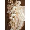 imageLings Moment Deluxe Red Artificial Wedding Arch Flowers with Drapes KitPack of 5 2pcs Flower Arrangements 3pcs Hanging Sheer Drapes Marsala Ceremony Arbor Reception Backdrop Rose Floral DecorationsWhtwhite  Beige