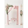 imageLings Moment Deluxe Red Artificial Wedding Arch Flowers with Drapes KitPack of 5 2pcs Flower Arrangements 3pcs Hanging Sheer Drapes Marsala Ceremony Arbor Reception Backdrop Rose Floral DecorationsPkdusty Rose  Cream 02