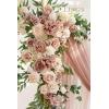 imageLings Moment Deluxe Red Artificial Wedding Arch Flowers with Drapes KitPack of 5 2pcs Flower Arrangements 3pcs Hanging Sheer Drapes Marsala Ceremony Arbor Reception Backdrop Rose Floral DecorationsPkdusty Rose  Cream 02