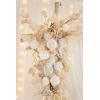 imageLings Moment Deluxe Red Artificial Wedding Arch Flowers with Drapes KitPack of 5 2pcs Flower Arrangements 3pcs Hanging Sheer Drapes Marsala Ceremony Arbor Reception Backdrop Rose Floral DecorationsWhtwhite  Beige