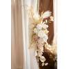 imageLings Moment Deluxe Red Artificial Wedding Arch Flowers with Drapes KitPack of 5 2pcs Flower Arrangements 3pcs Hanging Sheer Drapes Marsala Ceremony Arbor Reception Backdrop Rose Floral DecorationsWhtwhite  Beige