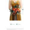 imageLings Moment Orange ampamp Lilac Bridesmaid Bouquet Wedding Bouquets for Bridesmaids 7 Inch Bridal Bouquets for Bridesmaids Wedding Ceremony Anniversary etcOrorange  Dark Teal