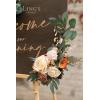imageLings Moment 2pcs Artificial Welcome Sign Swag Wedding Arch Flowers Decorations Floral Eucalyptus Willow Garland Lilac Purple Cream Rose Ceremony Party Reception Easel Door Wall Home Entryway OutdoorOrsunset Terracotta