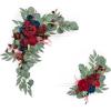 imageLings Moment 2pcs Artificial Welcome Sign Swag Wedding Arch Flowers Decorations Floral Eucalyptus Willow Garland Lilac Purple Cream Rose Ceremony Party Reception Easel Door Wall Home Entryway OutdoorRedburgundy  Navy