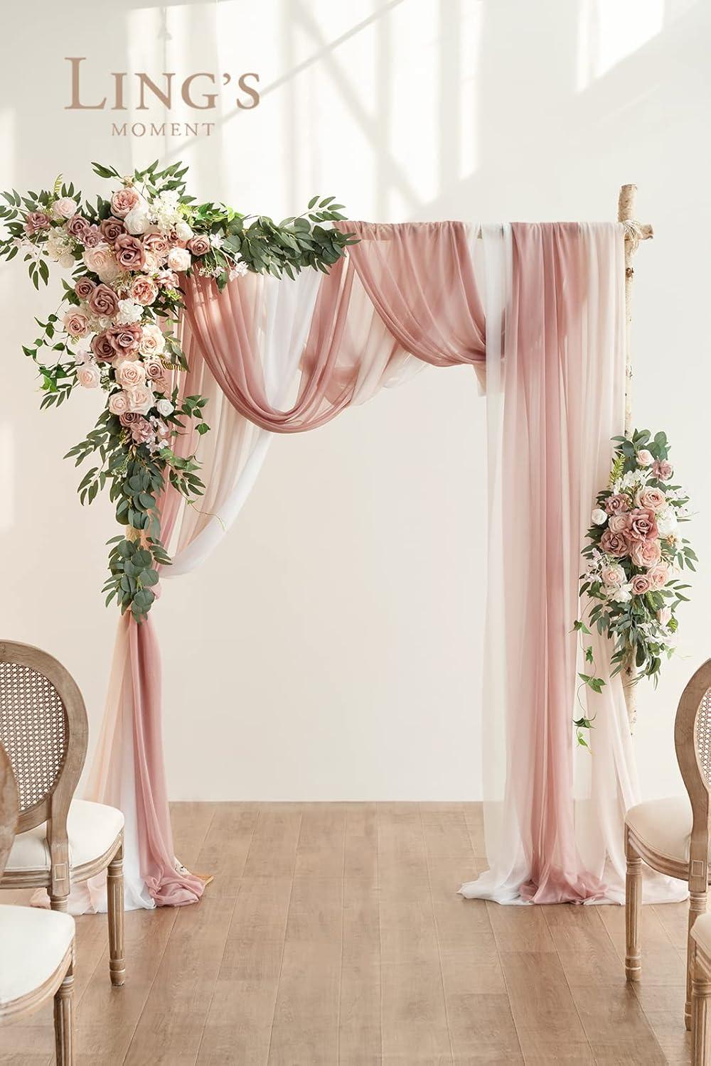 imageLings Moment PreArranged Wedding Flower Packages in Dusty Rose ampamp CreamCeremony Decor Package Set of 15