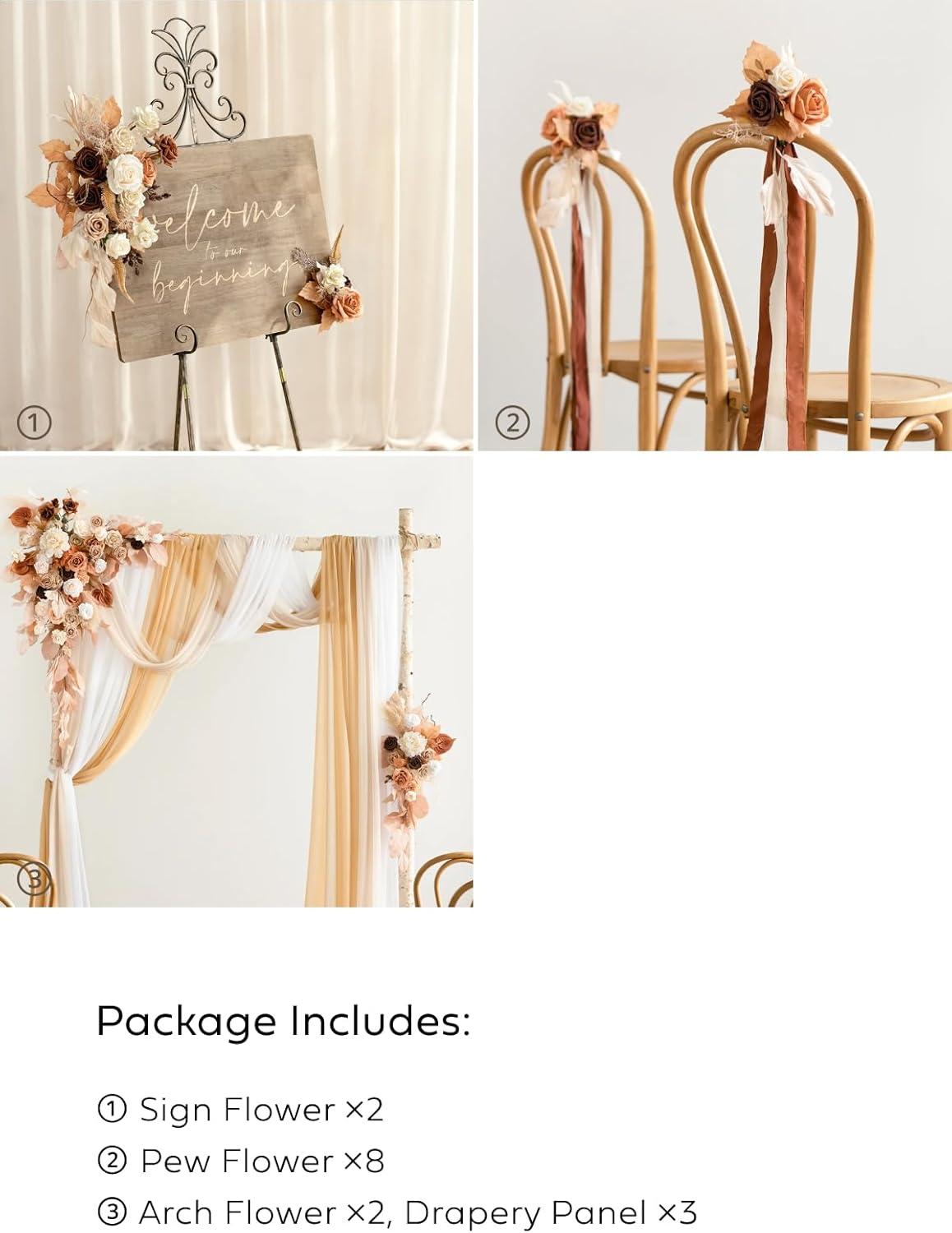 imageLings Moment PreArranged Wedding Flower Packages in Rust ampamp SepiaCeremony Decor Package Set of 15