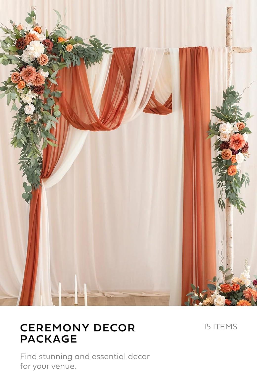 imageLings Moment PreArranged Wedding Flower Packages in Sunset TerracottaCeremony Decor Package Set of 15