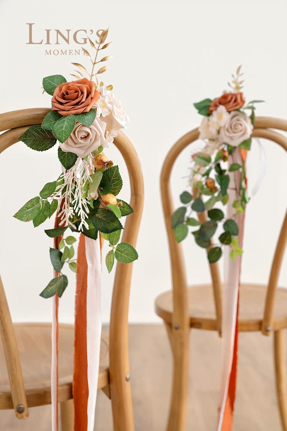 imageLings Moment PreArranged Wedding Flower Packages in Sunset TerracottaCeremony Decor Package Set of 15